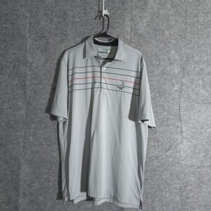 Pinehurst 1895 Mens Golf Polo Shirt Gray Striped Tartan Collection L Performance